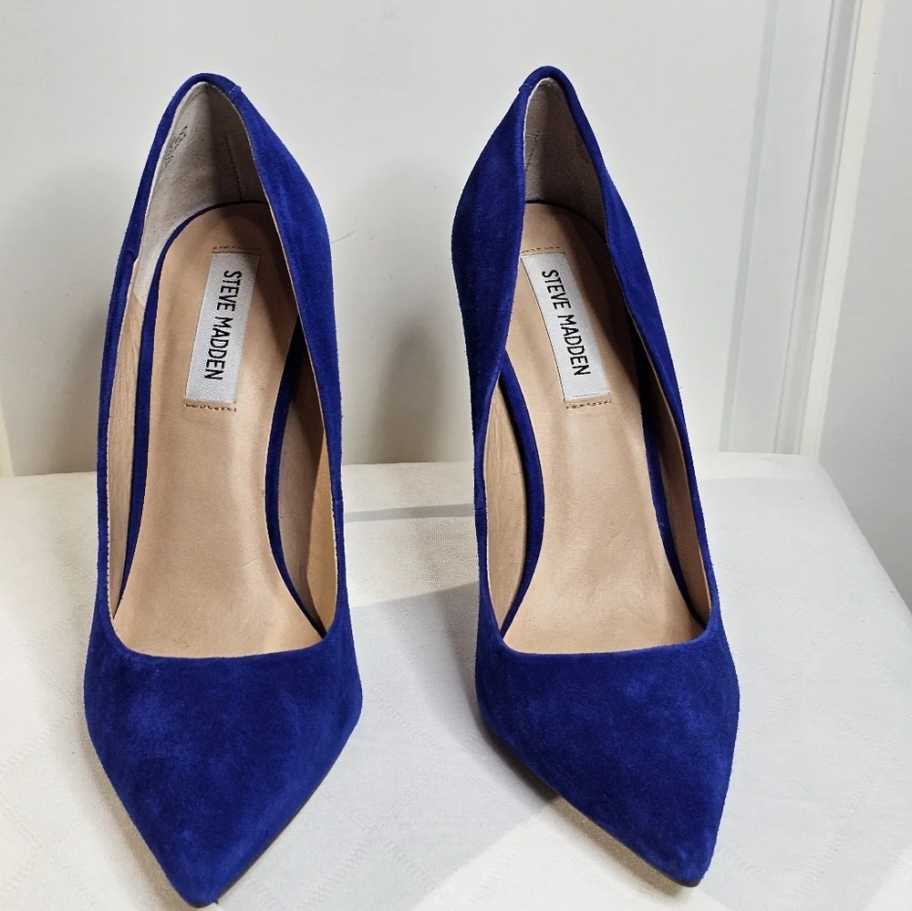 Steve Madden Blue Suede Pumps, Women's Size 9.5M